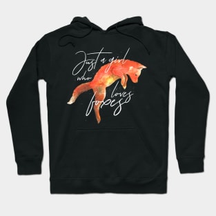 Just a Girl Who Loves Foxes Art Fox Lover Hoodie